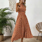 Women's Polka Dot Halter Neck Dress