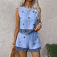 Women's Bohemian Print Sleeveless Top & Shorts Set
