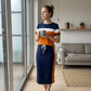 Women's Color Block T-Shirt & Long Skirt Set