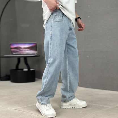 Men's Loose Fit Straight Leg Pants with Classic Pockets