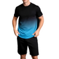 🔥Men's Gradient Print Shirt and Shorts Set