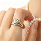 Two-Tone Layered Heart Ring