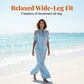Women's Linen Blend Cold Shoulder Two-Piece Set