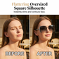 Rimless Oversized Square Sunglasses
