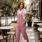 Solid Color Straight-Leg Romper with Pockets