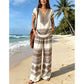 Women's Printed Top & Pants 2-Piece Set
