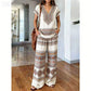 Women's Printed Top & Pants 2-Piece Set