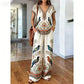 Women's Printed Top & Pants 2-Piece Set