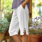 Women's Casual Solid Color Pocket Capri Pants