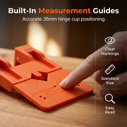 🔧50% OFF! ✨Cabinet Door Hinge Drilling Guide – Magnetic Clamp, Precise Alignment, 35mm 🪚