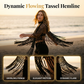 Women’s Hollow-Out Fishnet Tassel Poncho