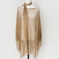 Women’s Hollow-Out Fishnet Tassel Poncho