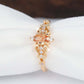 Vintage Hollow Pattern Ring with Oval Rhinestone