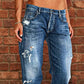 👖New Arrival🔥Women's Distressed Slim Fit Flare Jeans