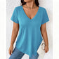 Women's Casual V-Neck Short Sleeve T-Shirt