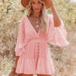 🔥New Arrival💗Women's Lace Crochet Romper Dress with Built-in Shorts