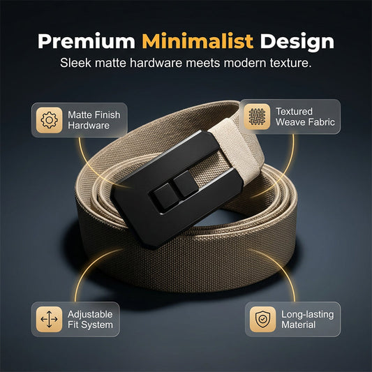 🎁New Arrival💥Men Push-Pull Automatic Buckle Casual Polyester Belt