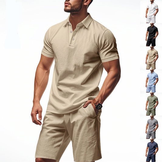 Men's Casual Top & Shorts 2-Piece Set