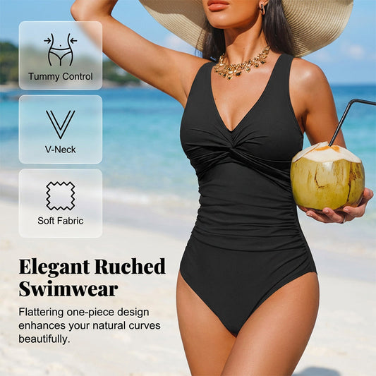 💞 50% OFF!!☀️Women's Tummy Control One-Piece Swimsuit 👙