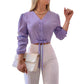 Women's Elegant V-Neck Tie-Waist Top