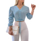 Women's Elegant V-Neck Tie-Waist Top