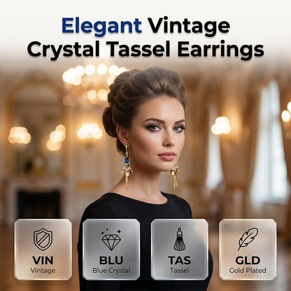 📢📢50% OFF!!⏰Elegant Vintage Rhinestone Drop Earrings