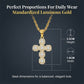 Copper Inlaid Zircon Cross Charm Pendant