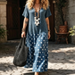 Women's Boho V-Neck Mixed Print Maxi Dress