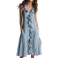Women's V-Neck Ruffled Sleeveless Dress