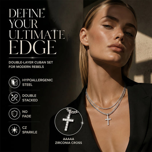 Double Layer Cross Chain Necklace