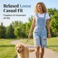 Women's Distressed Denim Overall Shorts