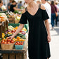 Elegant V-Neck Off-Shoulder Maxi Dress
