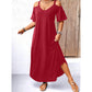 Elegant V-Neck Off-Shoulder Maxi Dress