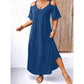 Elegant V-Neck Off-Shoulder Maxi Dress