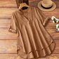Women's Casual Loose Fit V-Neck Blouse