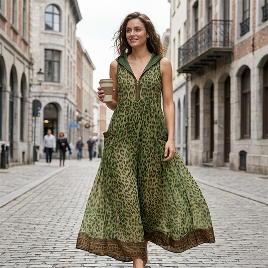 Women's Summer Leopard Printed Maxi Dress