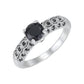 Women's Vintage Black Zircon Ring