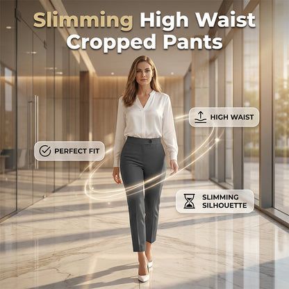 Women's High Waisted Cropped Suit Pants