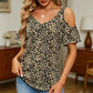 Women's Printed Cold Shoulder V-Neck Top