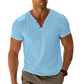 Men's V Neck Henley Shirt