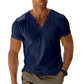 Men's V Neck Henley Shirt