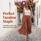 Women's Elastic Printed Ruffle Split 7/8 Pants