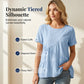 Women's Short Sleeve Tiered Tunic Top