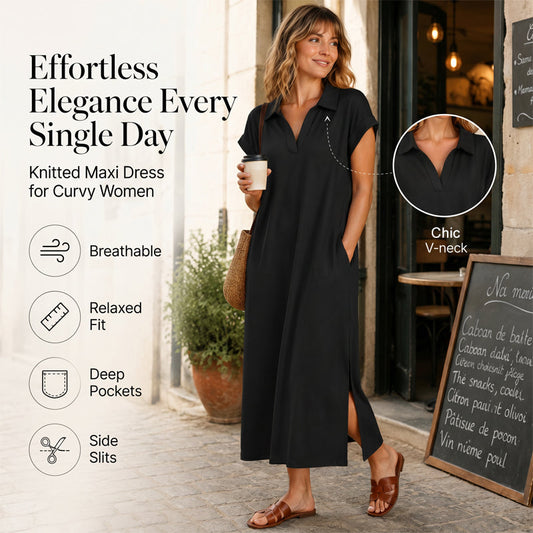 Women's Casual Maxi Dress with Side Split