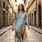 Women's Elegant Retro Print Maxi Dress