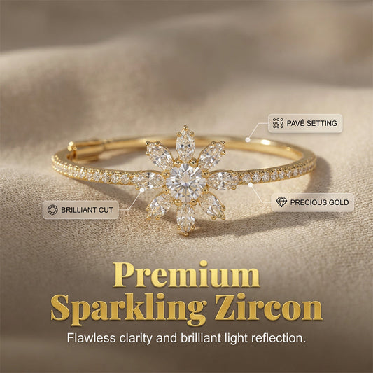Elegant Snowflake Zircon Hoop Earrings