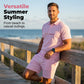 Men's Summer Breathable Shirt and Shorts Set