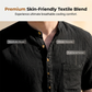 Men’s Summer Henley Shirt Short Sleeve Casual Cotton Linen Tee