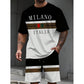 Men's Printed T-Shirt and Shorts Set