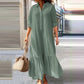 📢📢50% OFF !! ⏰Women's Vintage Lapel Neck Long Dress